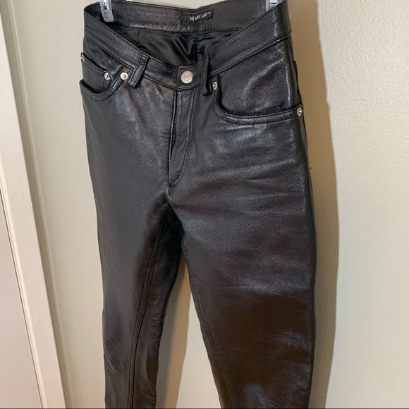 HELMUT LANG Black Leather Pants - Picture 2 of 10